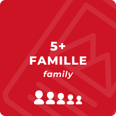 Unlimited season pass - Family of 5 and + (-15%)